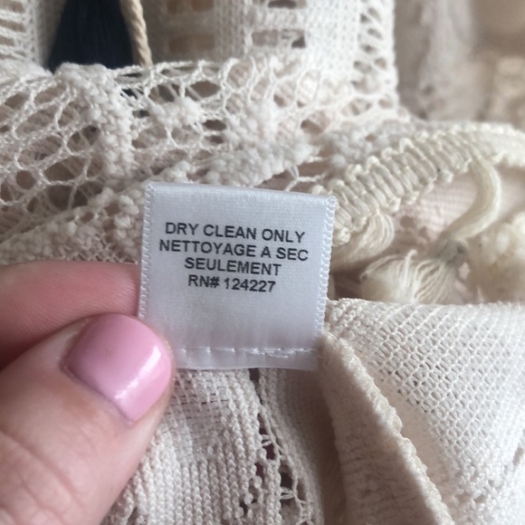 Misa Los Angeles Cream Lace Boho Pheasant Crochet Blouse - Picture 8 of 10